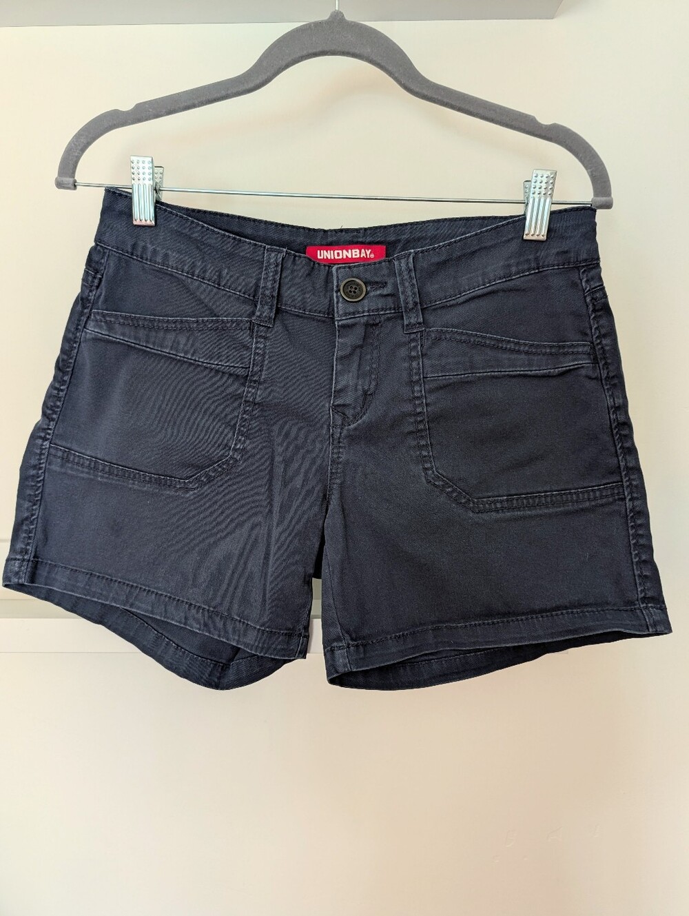 Unionbay Junior Women's Cotton Shorts Size 5 Pockets Sturdy Navy Blue